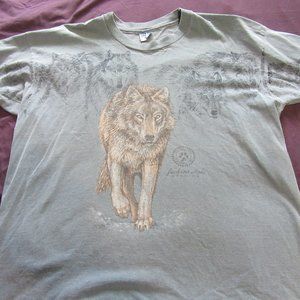 Mens Vtg Jackson Hole Wyoming Wolf Print T Shirt Sz XXL